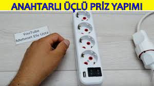İnce işlere girdiğimizde tesisatlar önümüze çıkıyor. Anahtarli Uclu Priz Yapimi Kendin Yap Dugmeli Uclu Priz Switched Triple Socket Construction Youtube