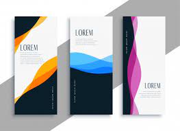 Download Stylish Wavy Vertical Banners Template For Free Vektor Gratis Template Desain