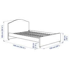 59.2 inches wide x 82.7 inches long x 52.8 inches high; Hauga Upholstered Bed Frame Vissle Grey Full Double Ikea