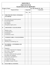 Bmp 71 printer and raised panel labels. Monthly Preventive Maintenance Report Template Download Printable Pdf Templateroller