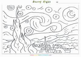 Letter n puzzle coloring page. Starry Night Coloring Page Coloring Pages For Kids And For Adults Coloring Home