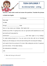 Each page displays a single letter with. Teen Explorer 7 An Informal Letter Writing Worksheet