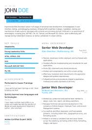 web developer resume example with real