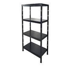 Des etagères de différente longueur et profondeur, de plusieurs formes et types; Kit Etagere En Metal Noir 4 Tablettes Axiome Castorama