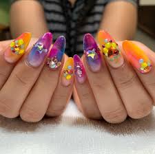 Regenbogen Glitzer Nagel Regenbogen Nagel Schwamm Nageldesign Nageltrends Rainbow Nails Jelly Nails Jelly Nails Nail Designs Nails