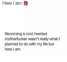 Have you had difficulty figuring out where to start, what path to take or just wanted some advice to get you to the next level? Becoming A Cold Hearted M Not Really What I Plan To Do With My Life But Here I Am Anyway Fact Quotes Real Talk Quotes Memes Quotes