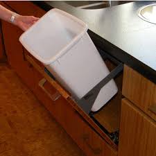 Dual trash cans or multiple. 21 Quart 5 25 Gallon Waste Basket System In Silver White Minimum Cabinet Opening 13 1 2 W X 12 D X 19 1 2 H By Dropout Cabinet Fixtures Kitchensource Com