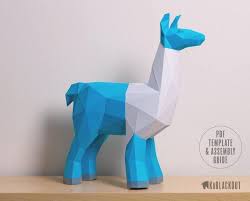 Llama Template Llama Papercraft Pattern Diy Low Poly Etsy Paper Crafts Papercraft Printable Papercraft Templates
