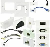 Modular Faceplate Wall Plate Outlet Keystone Brush VGA HDMI USB Coax AV  Stub RCA