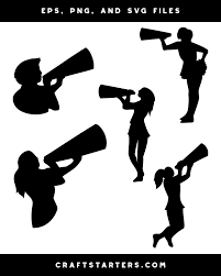 Download Cheerleader With Megaphone Silhouette Clip Art