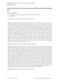 Agama hindu bali (disebut pula agama hindu dharma atau agama tirtha (agama air suci) adalah suatu praktik agama hindu yang umumnya diamalkan oleh mayoritas suku bali di indonesia. Pdf Eksistensi Kalender Bali Dalam Kultur Sosial Masyarakat Multireligius Bali