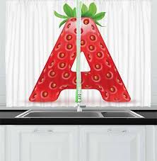 strawberry letters kitchen curtains 2