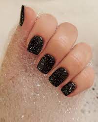 Starry Night By Revel Nail Black Nails With Glitter Sparkly Nails Black Nails