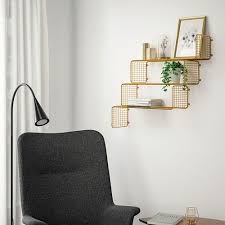 Svenshult Wall Shelf Gold 23 5 8x7 7 8 Ikea Wall Shelves Wall Shelving Systems Gold Shelves