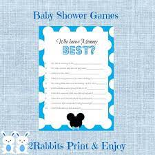 Mickey Mouse Baby Shower Game Who Knows Mommy Best Disney Mickey Mouse Baby Shower Games Mickey Mouse Baby Shower Boy Baby Shower Games