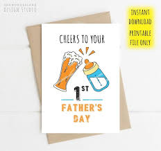 A babylonian youth named elmesu carved the first known father's day card in clay nearly 4,000 years ago. Happy 1st Fathers Day First Father Day Card First Dad Card Etsy Father S Day Printable Dad Cards Funny Fathers Day Card