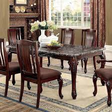 Dining table with leaf double pedestal dining table mahogany dining table square dining tables extendable dining table dining room table minimalist house design minimalist home round mahogany dining table seats 6 to 12 people. Furniture Of America Johannesburg I Traditional Dining Table With Faux Marble Top Dream Home Interiors Dining Tables