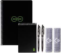 The rocketbook core cloud notebook instantly connects and stores your notes, doodles and lists in the cloud with the free smart notebook app. Amazon Com Rocketbook Smart Reusable Notebooks With 2 Pilot Frixion Pens Black Executive 6 X 8 8 Mini Size 3 5 X 5 5 Office Products