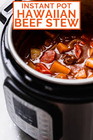 Instant Pot Hawaiian Beef Stew Stovetop Slow Cooker Options Recipe Hawaiian Beef Stew Recipe Beef Recipe Instant Pot Hawaiian Beef Stew