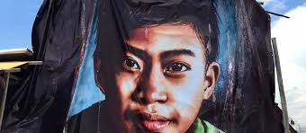 Art tarp' housing in Manila's slums.