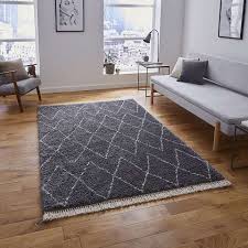 Black And White Boho Rug Dunelm Grey Boho 8280 Rug With Images Boho Rug Grey Rugs Brown Rug