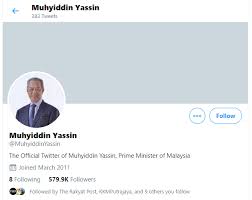 I am sad that my elderly friend tan sri muhyiddin has chosen this path. Our Pm Muhyiddin Yassin S Twitter Just Came Back To Life And Reactions Are Mixed Trp
