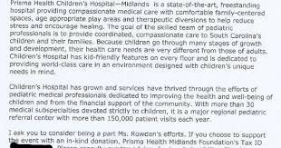 I Wanted To Share This So That People Can Get An Idea Of What Prisma Health Children S Hospital Is All About And That Childrens Hospital Fundraising Supportive