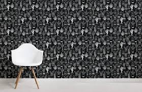 Shallow focus photography green cactus. Naive Cactus Black And White Repeat Pattern Wallpaper Murals Wallpaper