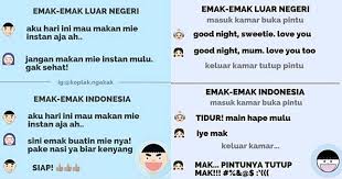 Makin lama makin lucu gan ngumpulinnya perjuangan gan jangan lupa subscribe your subscribe will make my videos better! 8 Chat Lucu Emak Indonesia Vs Emak Luar Negeri Bikin Nyengir Brilio Net Line Today