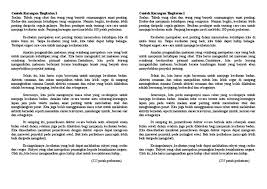Bahagian a(i) 20 markah baca petikan dibawah dengan teliti. Contoh Karangan Cerita Bahasa Melayu Tingkatan 1
