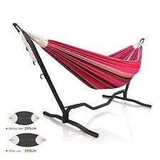 Holifine Hamac Double Avec Support Pour 2 Personnes 200 150 Cm Guitare Design Elegant Hamac Pour Voyage Balcon Terrasse Ba Hamac Balancelle Hamac Hamac Double