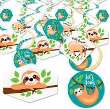 Buy Let S Hang Sloth Baby Shower Or Birthday Party Hanging Decor Party Decoration Swirls Set Of 40 Online In Indonesia B07s974y93