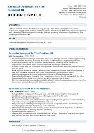 Clearly in a case like this, the job description must reflect the ability of the assistant to work with many. Executive Assistant To Vice President Resume Samples Qwikresume
