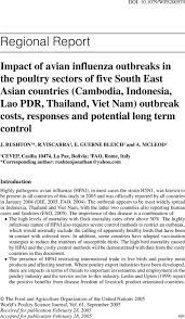 Citations of this article eid journal metrics on scopus. Impact Of Avian Influenza Outbreaks In The Poultry Sectors Of Five South East Asian Countries Cambodia Indonesia Lao Pdr Thailand Viet Nam Outbreak Costs Responses And Potential Long Term Control World S