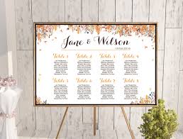 custom fall autumn wedding seating chart wc93