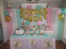 Ice Cream Social Gender Reveal Dessert Table Sundae Funday Pink Mint Gold Party Ice Cream Birthday Party Theme Ice Cream Social Party Ice Cream Birthday Party