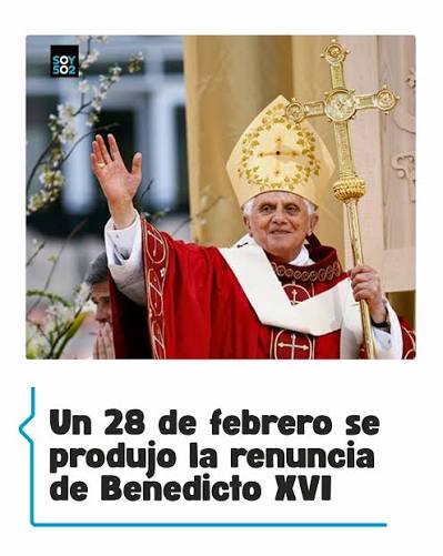 ️ En 2013, el papa Benedicto XVI hizo historia al renunciar, un gesto que  conmovió al mundo y dejó una huella en la Iglesia Católica. ➡️  https://www.soy502.com/articulo/dia-como-hoy-sabado-28-febrero-102004