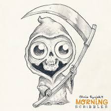 Lil Reaper Morningscribbles Halloween October Cute Monsters Drawings Easy Halloween Drawings Scary Drawings