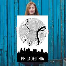 Download 190+ royalty free philadelphia skyline vector images. Philadelphia Skyline Silhouette Art Prints Modern Map Art