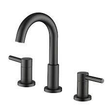 Shut off your hot and cold. Jacuzzi Duncan Matte Black 2 Handle 8 In Widespread Watersense Bathroom Sink Faucet With Drain In The Bathroom Sink Faucets Department At Lowes Com