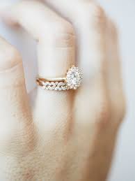 Double Petite Cluster Custom Engagement Ring Gemstone Wedding Rings Handmade Engagement Rings