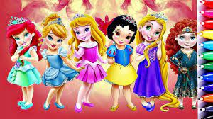 Please choose your favorites then color them as you like. Disney Princessess Baby Ariel Bell Jasmine Aurora Snow White Coloring Pages Metallic Color For Kids Youtube