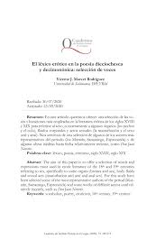 PDF) El léxico erótico en la poesía dieciochesca y decimonónica: selección  de voces