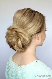 A bun at the nape of your neck will give you glamour and versatility. Braid And Low Bun Updo Missy Sue