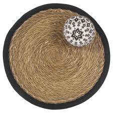 Set De Table Rond En Jute Noir Maisons Du Monde Set De Table Rond Set De Table Table Ronde