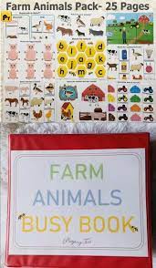 Farm Animals Busy Book Printable Pack For Toddlers And Preschoolers Toddler Learning F Homeschool Preschool Activities Farm Preschool Kids Learning Activities