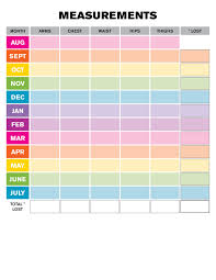 Weight Loss Monthly Measurement Chart Creating Me Pinterest