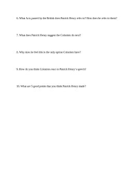 Answer key to give me liberty author: Patrick Henry S Give Me Liberty Or Give Me Death Analysis Questions