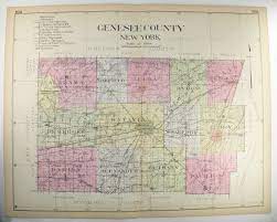 Map Of Genesee County Ny 1912 Large Genesee County Ny Map New York County Map Vintage | Etsy | Genesee  County, Map Of New York, Ny Map