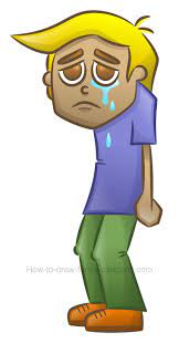 How To Draw A Sad Cartoon Character With Simple Tears